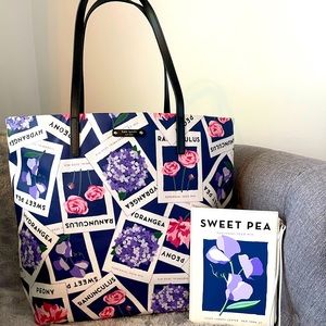 Kate Spade floral tote and wristlet